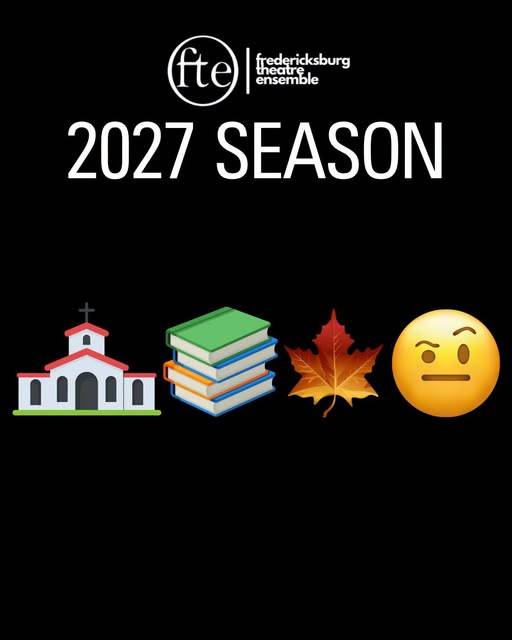 2027 Season graphic with the FTE logo and church, books, autumn leaf, and thinking face emojis.