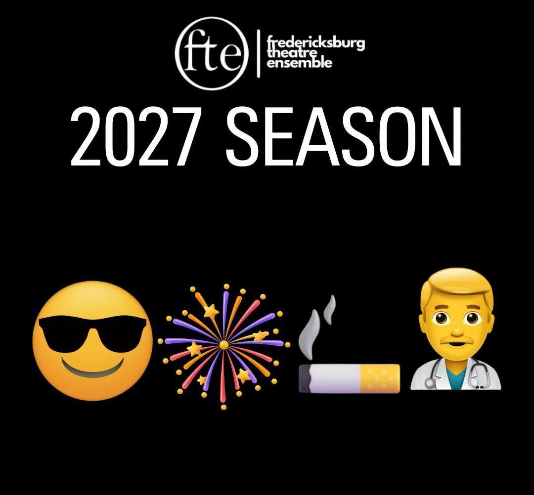 FTE 2027 Season teaser featuring sunglasses, fireworks, cigarette, and doctor emojis.