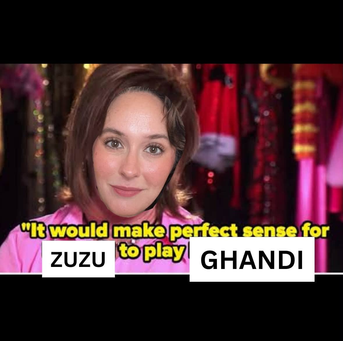 Dance Nation meme about Zuzu playing Gandhi.